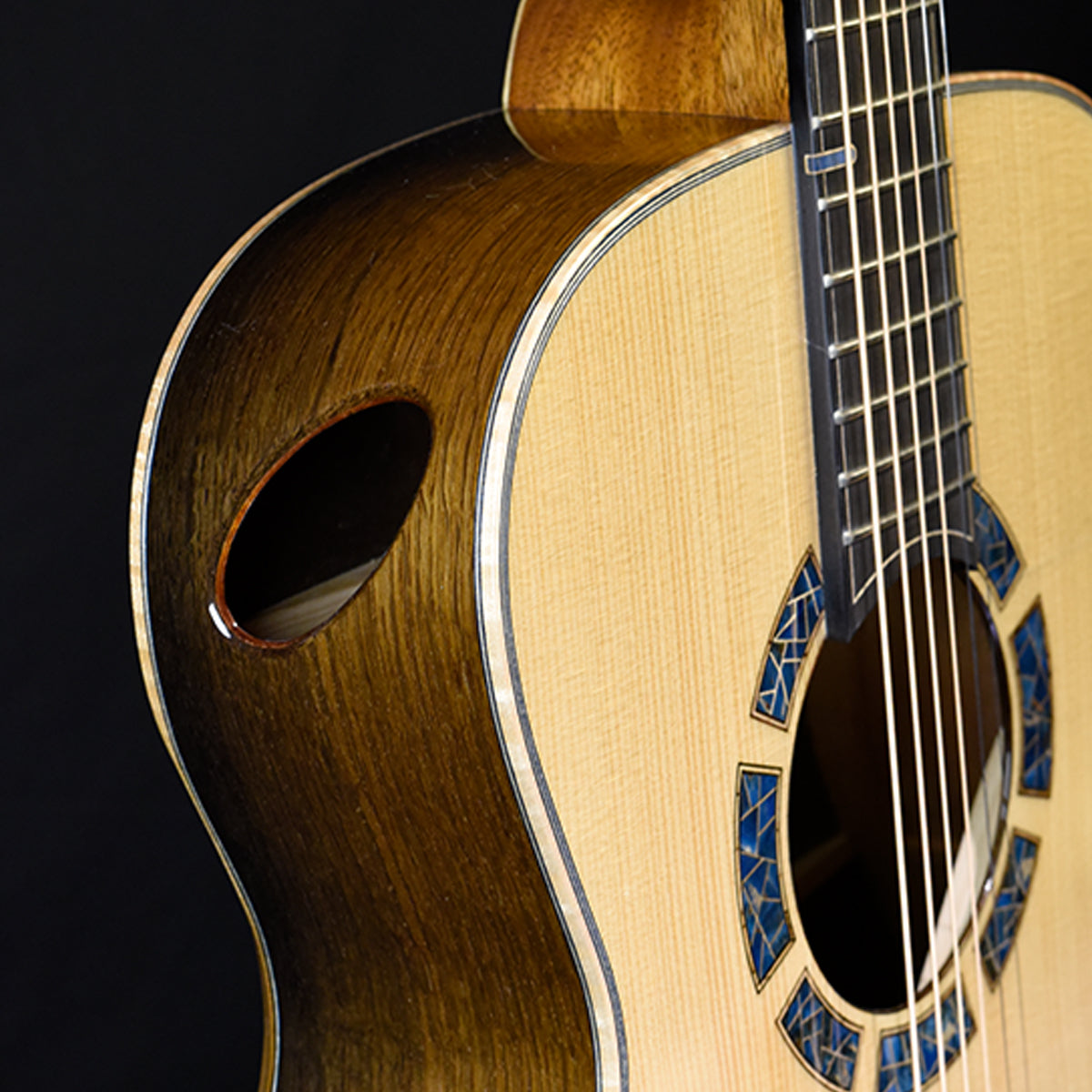 Blue Label | Deep OM Adirondack Ancient Bog Oak #151 | Hold