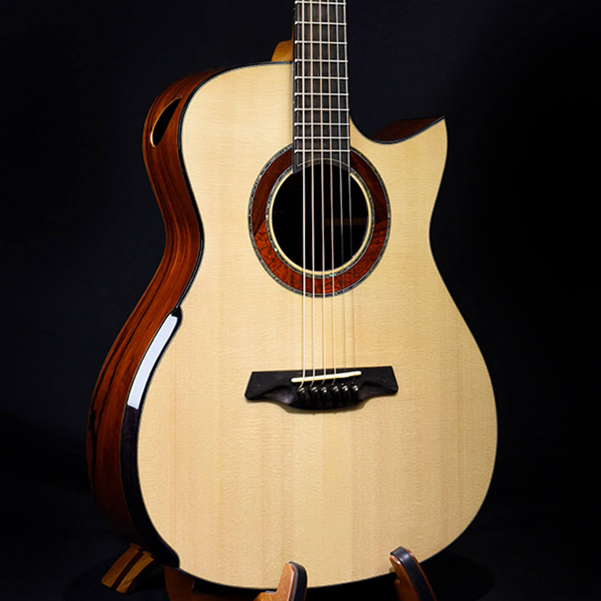 Blue Label | Deep OM Swiss Moon Mexican Cocobolo Falcate | #216 SOLD