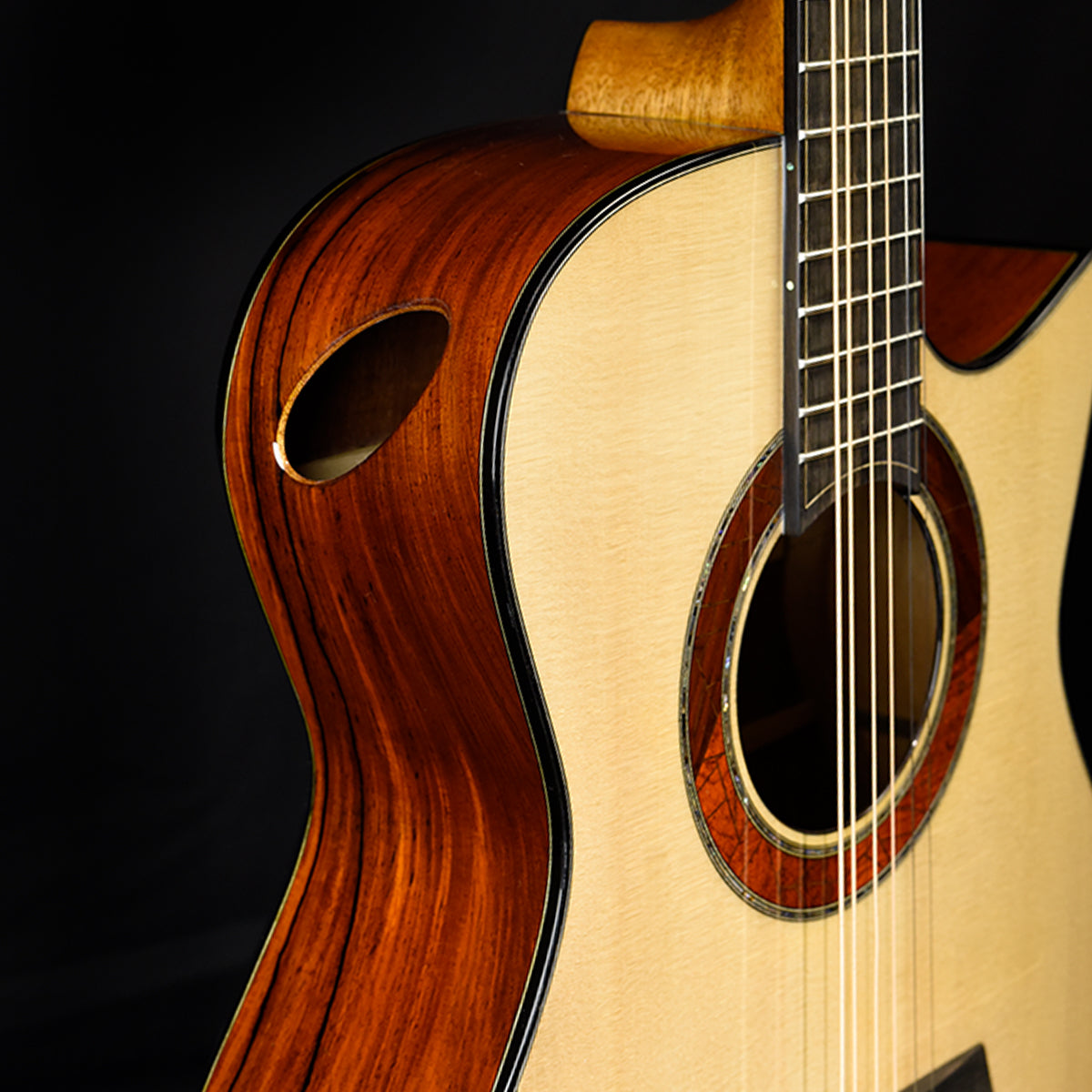 Blue Label | Deep OM Swiss Moon Mexican Cocobolo Falcate | #216 SOLD