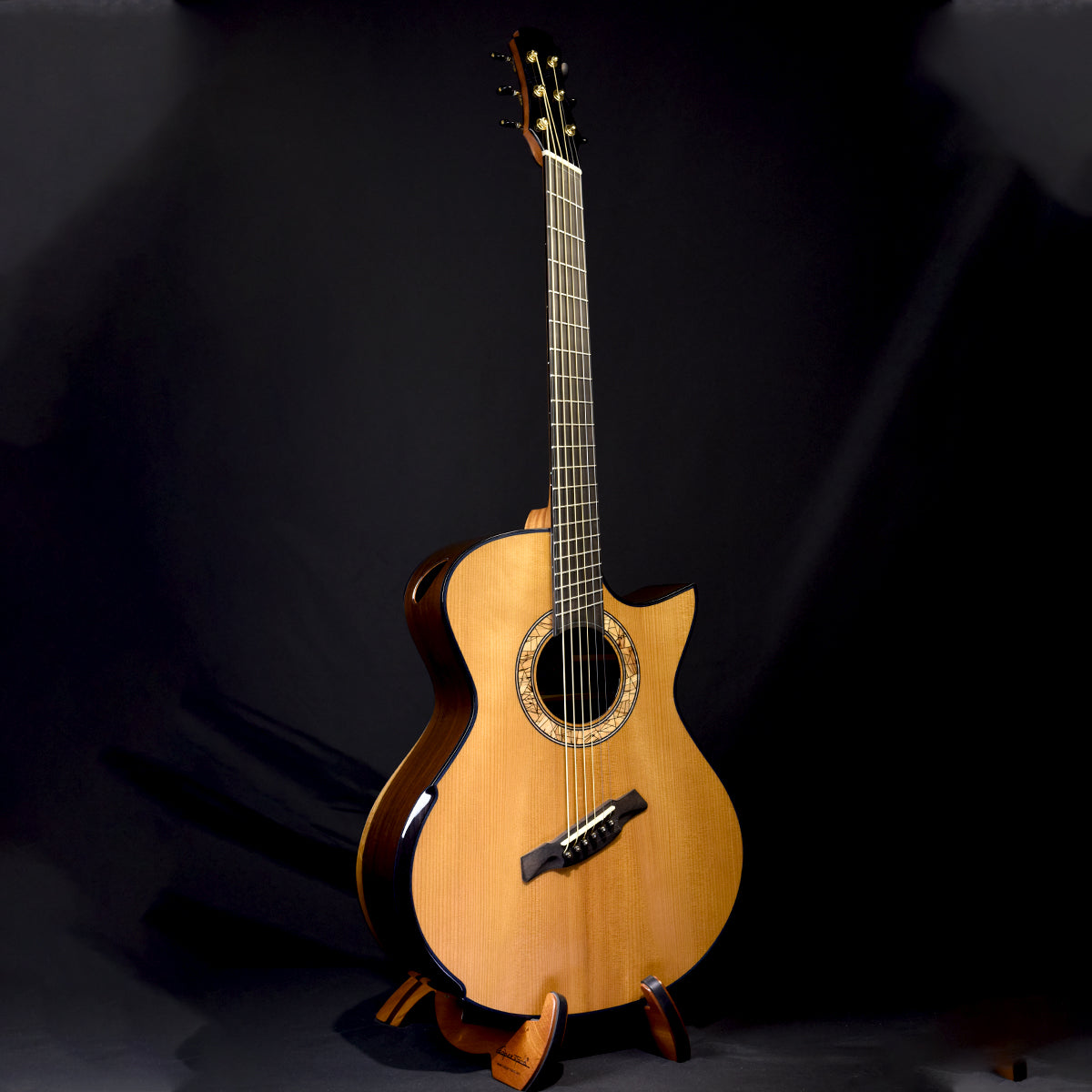 Blue Label | MJ Golden Adirondack African Blackwood Fan Fret Baritone | #239 Hold