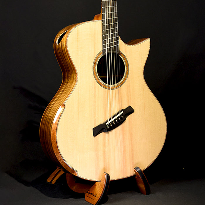 Black Label | MJ Torrified Adirondack Pacific Koa Baritone Fan Fret