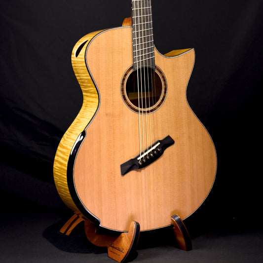 Black Label | MJ Red Cedar Flamed Maple Baritone Fan Fret
