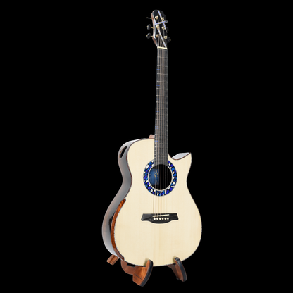 Blue Label | Deep OM Swiss Moon Spruce Ancient Bog Oak | #303 | Hold