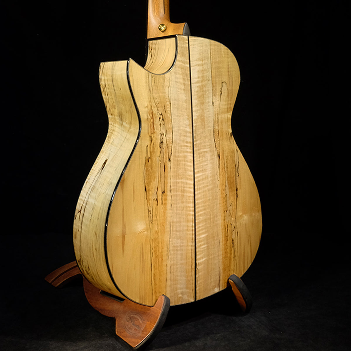 Blue Label | Deep OM Swiss Moon Flamed Spalted Maple #143