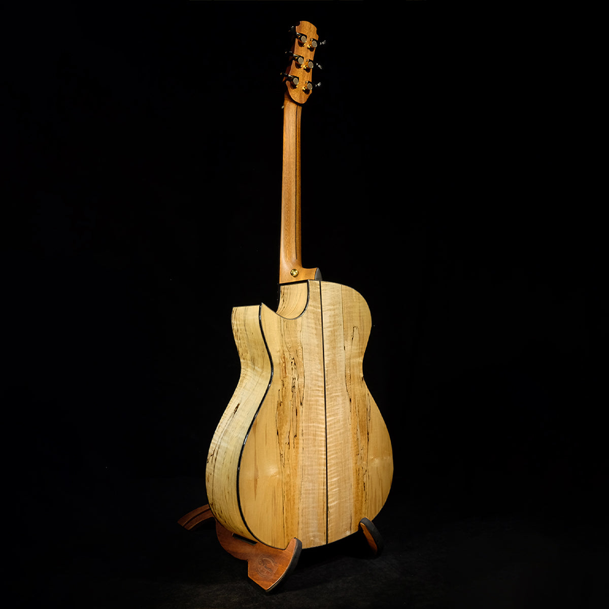 Blue Label | Deep OM Swiss Moon Flamed Spalted Maple #143