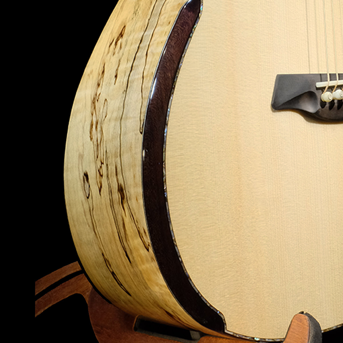 Blue Label | Deep OM Swiss Moon Flamed Spalted Maple #143