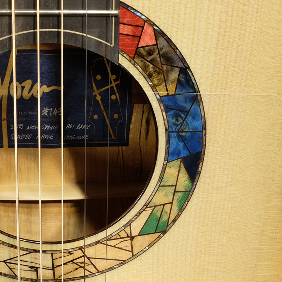 Blue Label | Deep OM Swiss Moon Flamed Spalted Maple #143