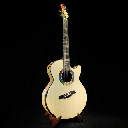 Blue Label | SJ Swiss Moon Tibetan Spalted Maple Fan Fret | #148 Hold