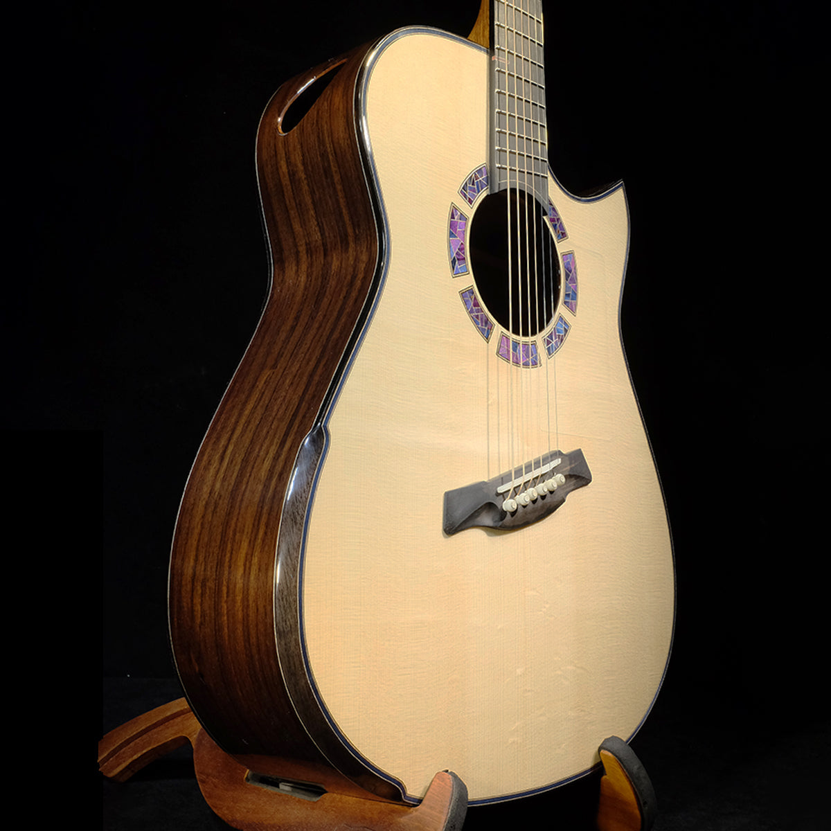 Blue Label | MD Torrefied Swiss Moon Indian Rosewood Fan Fret | #181 | ON HOLD