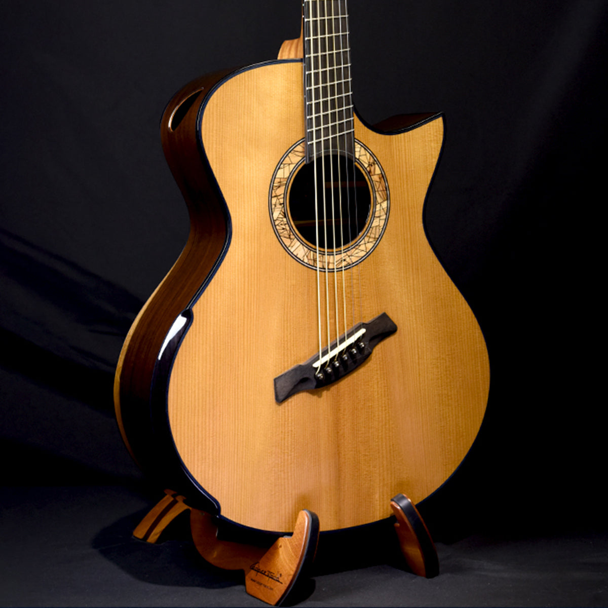 Blue Label | MJ Golden Adirondack African Blackwood Fan Fret Baritone | #239 Hold