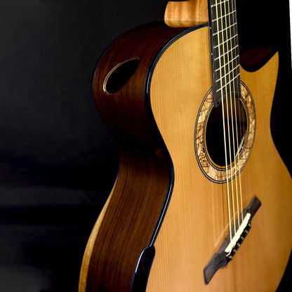 Blue Label | MJ Golden Adirondack African Blackwood Fan Fret Baritone | #239 Hold