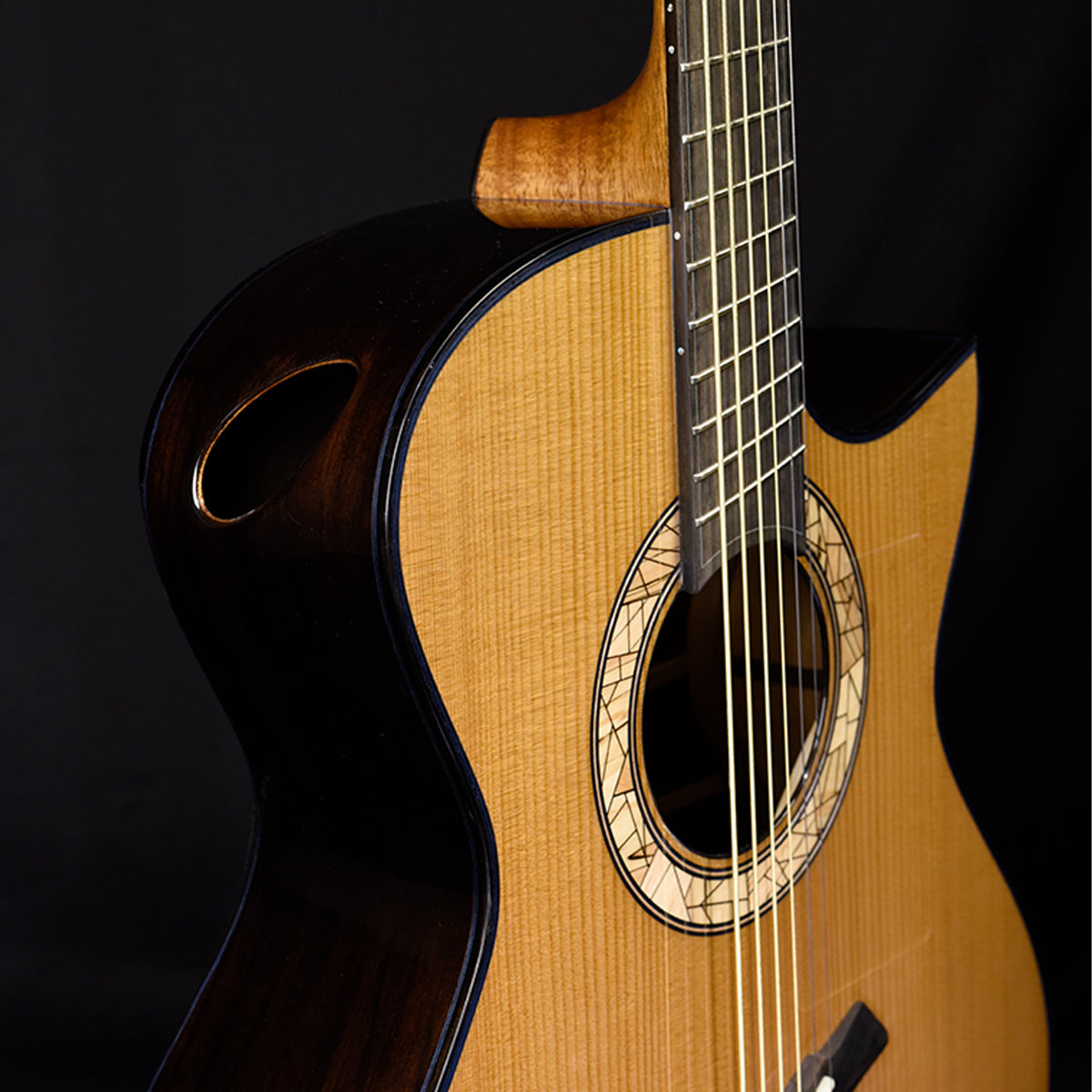 Blue Label | MJ  Adirondack African Blackwood Fan Fret Baritone | #240 Hold
