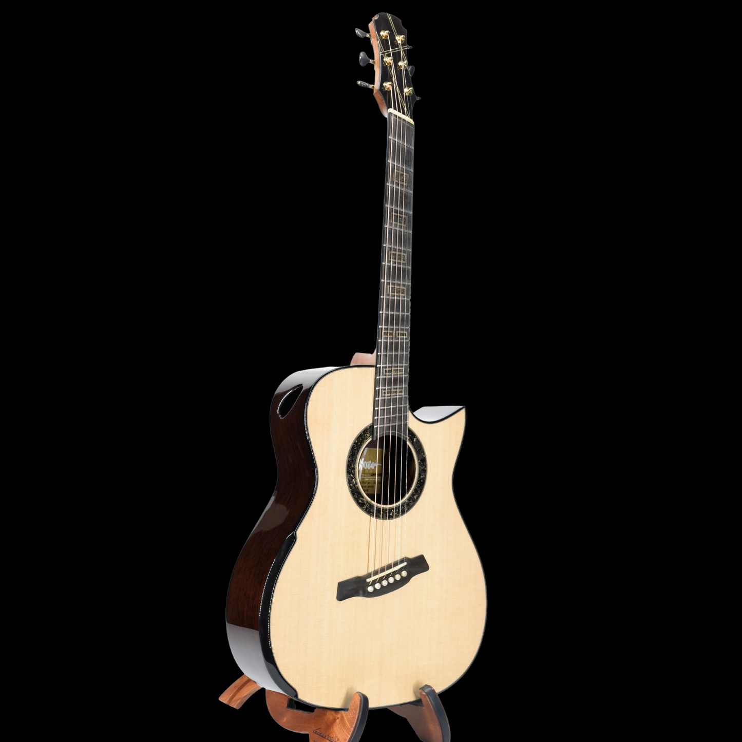 Gold Label | Deep OM Sitka Spruce Wenge Fanned Fret | Hold