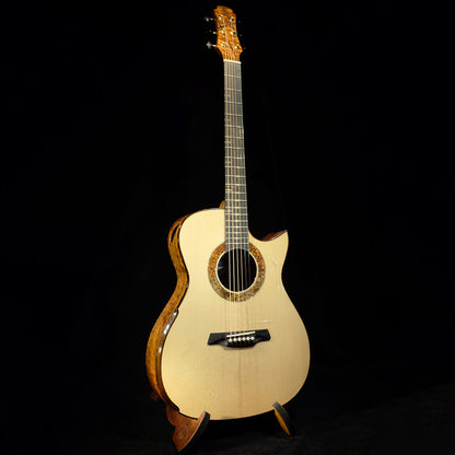 Blue Label | Deep OM Adirondack Quilted Sapele #37 | BRICKHOUSE