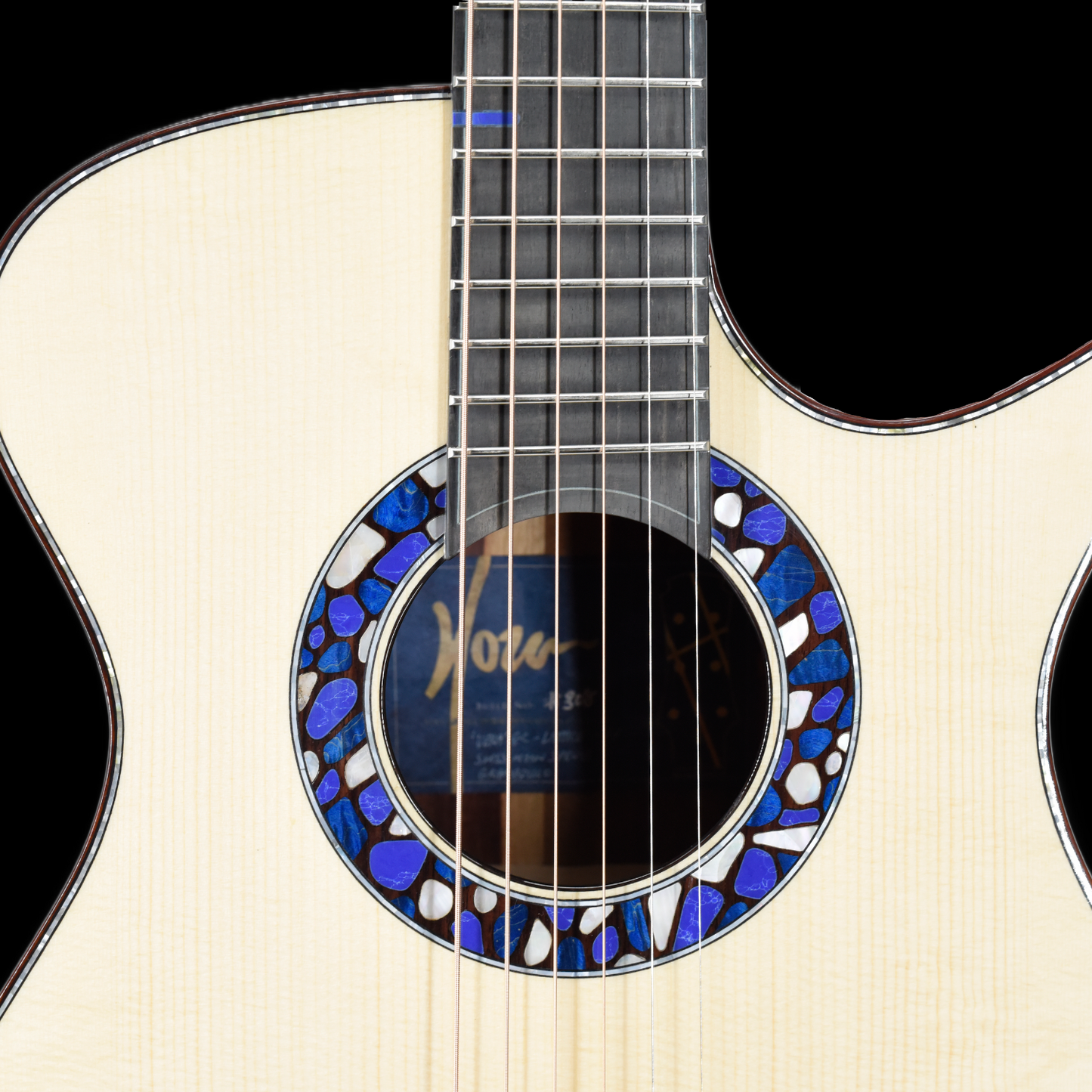 Blue Label | Deep OM Swiss Moon Spruce Ancient Bog Oak | #303 | Hold