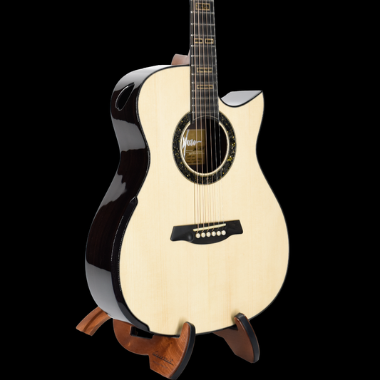 Gold Label | Deep OM Swiss Moon Indian Rosewood Non-Fanned Fret