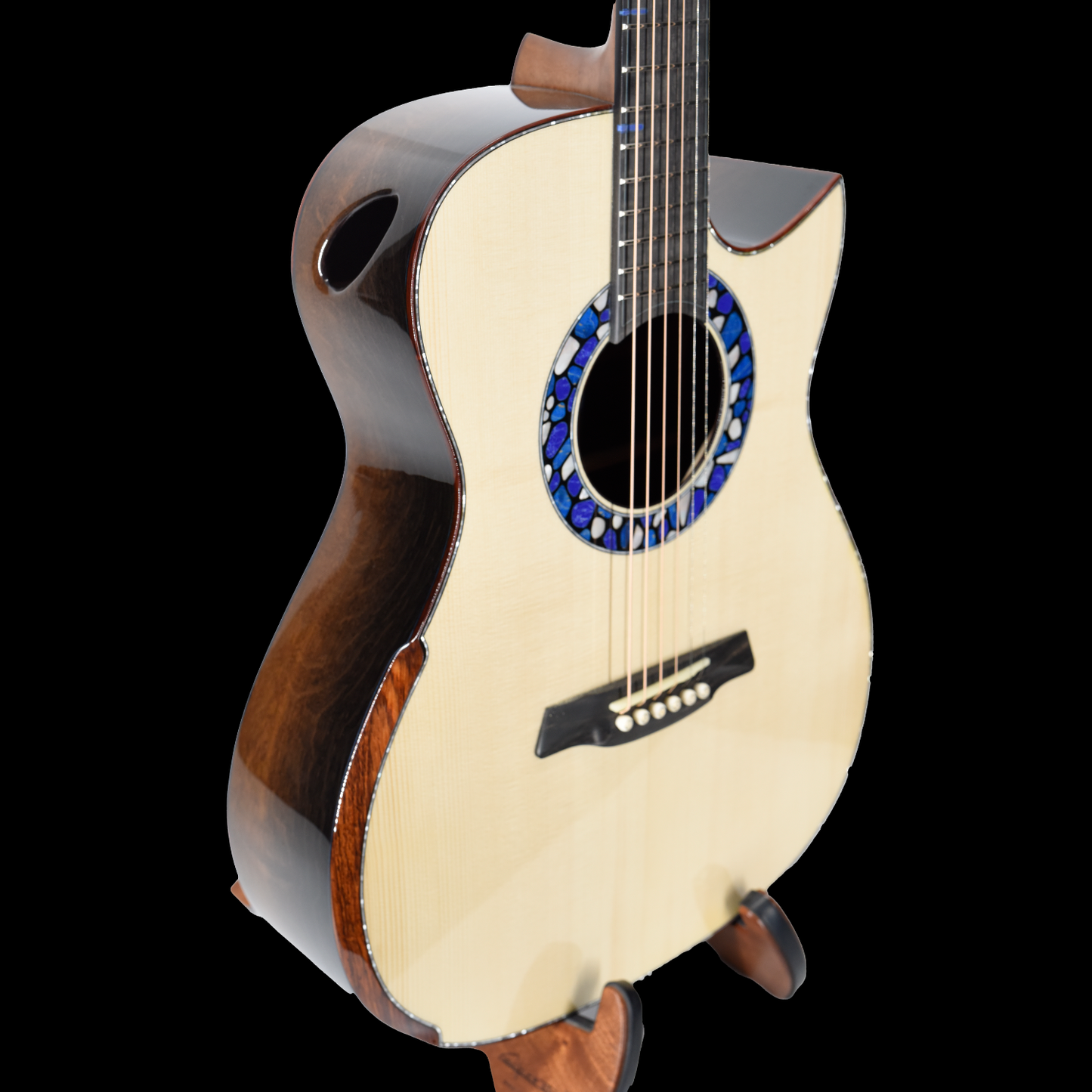 Blue Label | Deep OM Swiss Moon Spruce Ancient Bog Oak | #303 | Hold