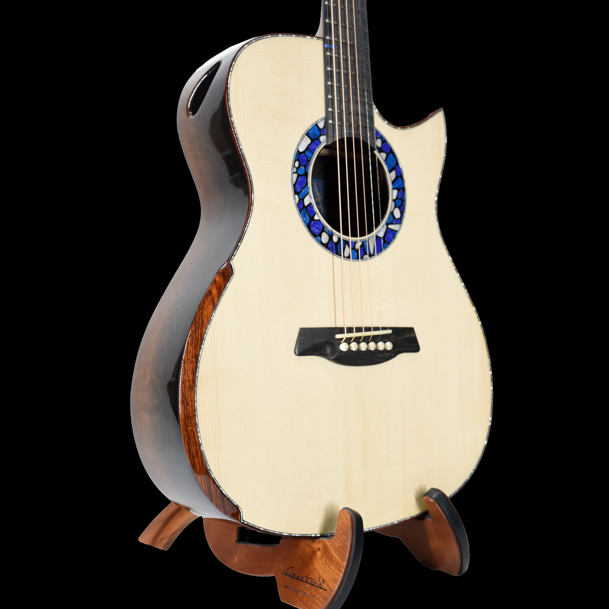 Blue Label | Deep OM Swiss Moon Spruce Ancient Bog Oak | #303 | Hold