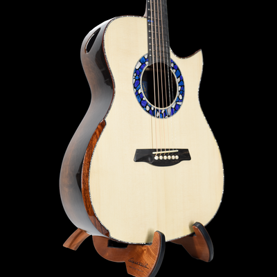 Blue Label | Deep OM Swiss Moon Spruce Ancient Bog Oak | #303 | Hold