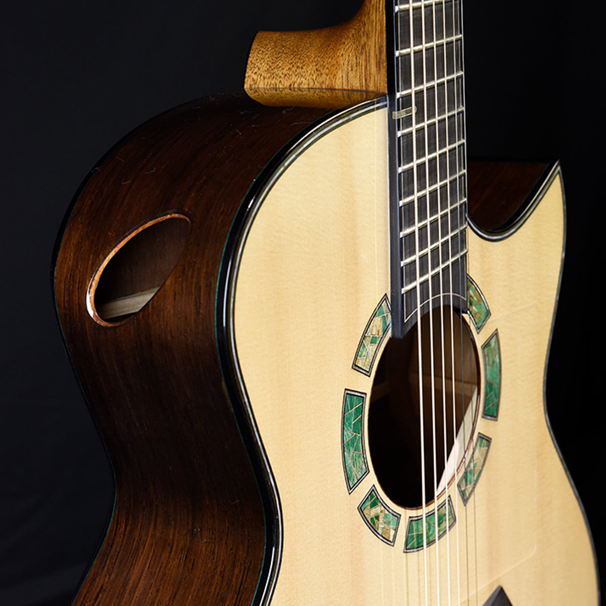 Blue Label | SJ Swiss Moon Madagascar Rosewood Fan Fret | #94 Hold