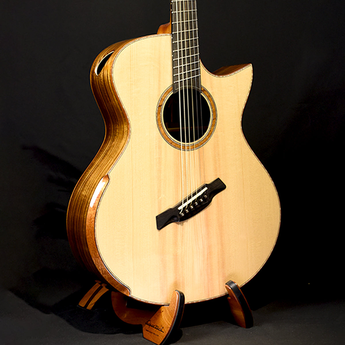 Black Label | MJ Torrified Adirondack Pacific Koa Baritone Fan Fret