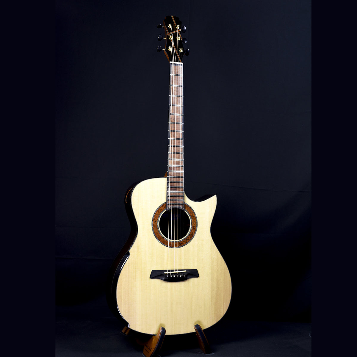 Blue Label | Deep OM Torrified Adirondack Madagascar Rosewood Falcate | #223 Hold