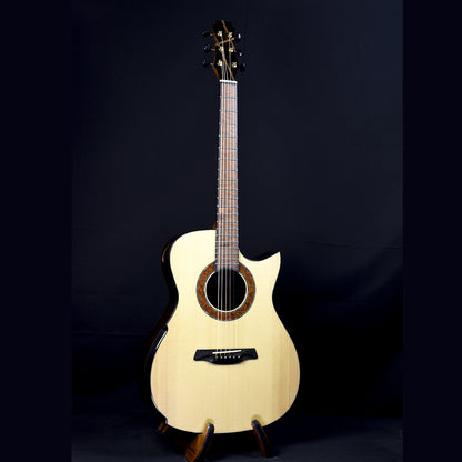 Blue Label | Deep OM Torrified Adirondack Madagascar Rosewood Falcate | #223 Hold
