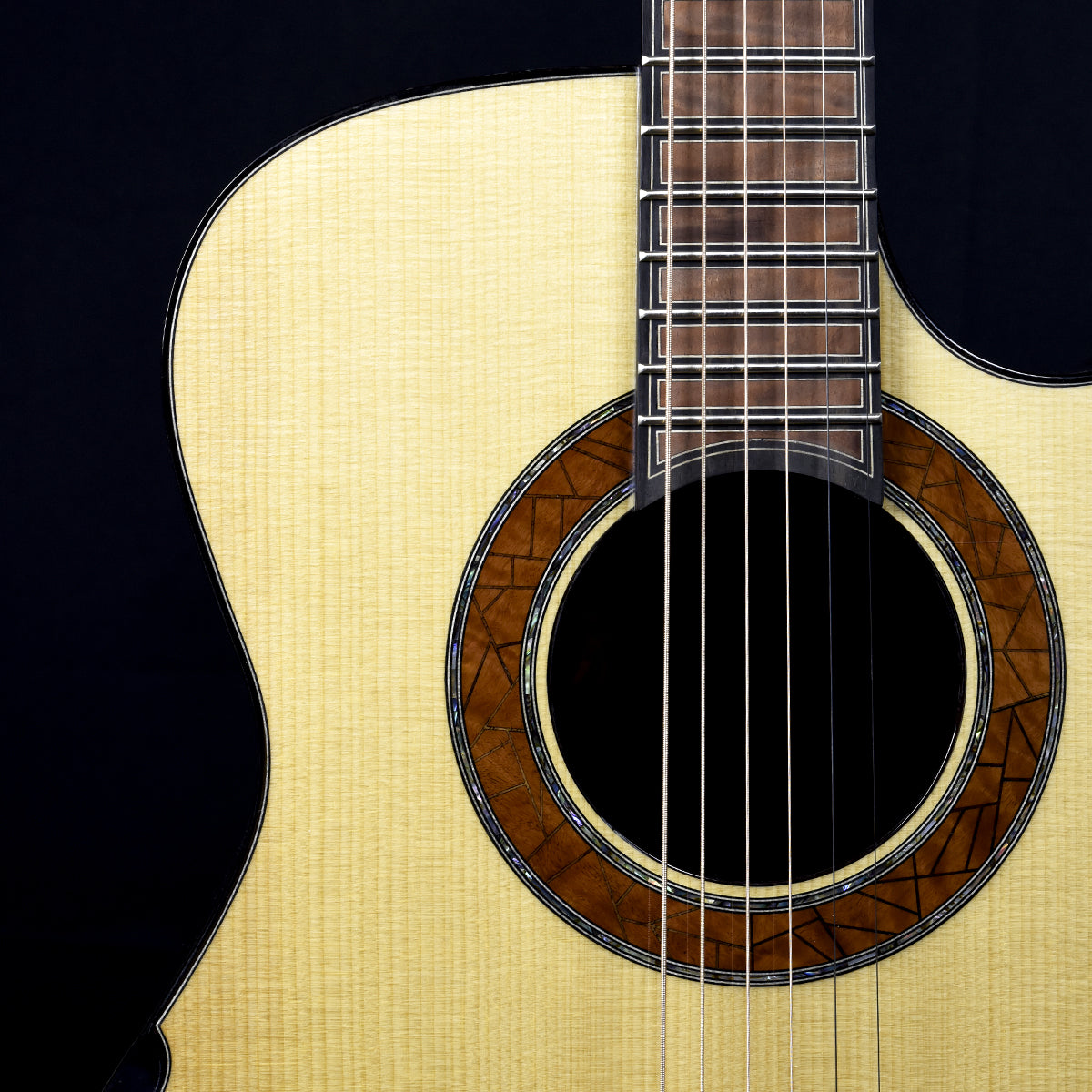 Blue Label | Deep OM Torrified Adirondack Madagascar Rosewood Falcate | #223 Hold