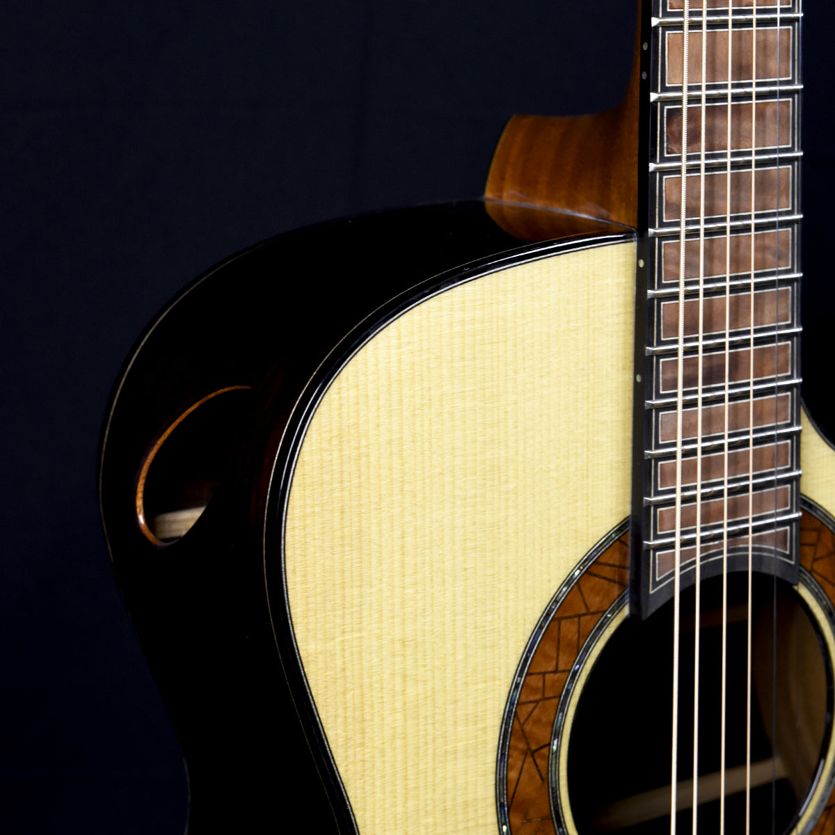 Blue Label | Deep OM Torrified Adirondack Madagascar Rosewood Falcate | #223 Hold