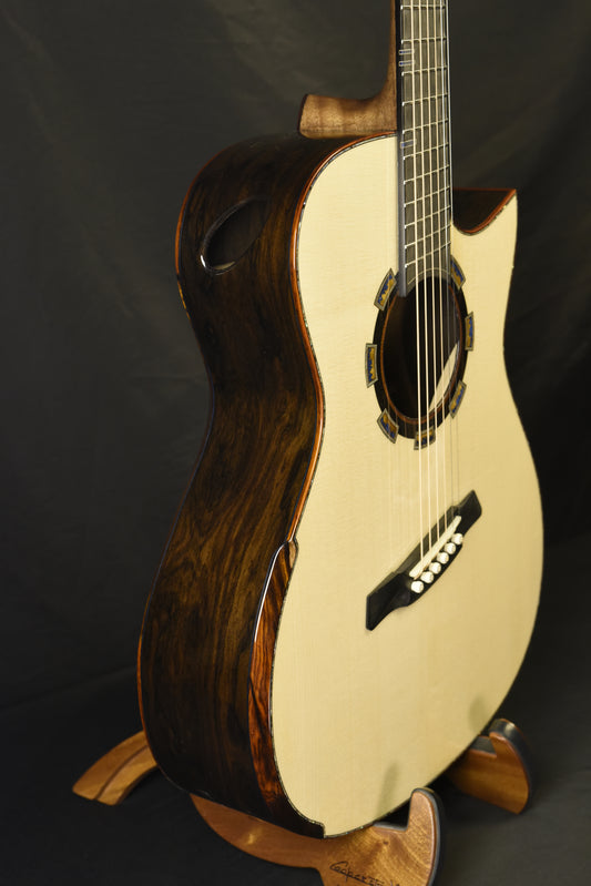 Blue Label | Deep OM Swiss Spruce Mexican Ziricote | #282 | Fan Fret