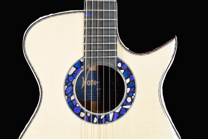 Blue Label | #307 | Deep OM Swiss Moon Mexican Granadilo | Fan-fret