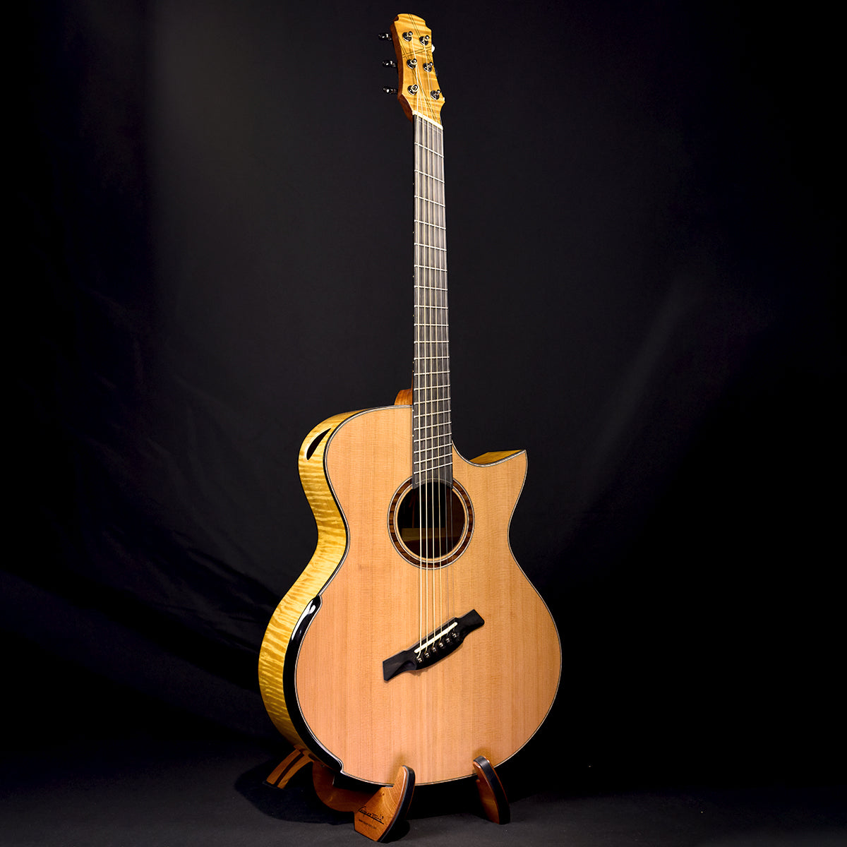 Black Label | MJ Red Cedar Flamed Maple Baritone Fan Fret
