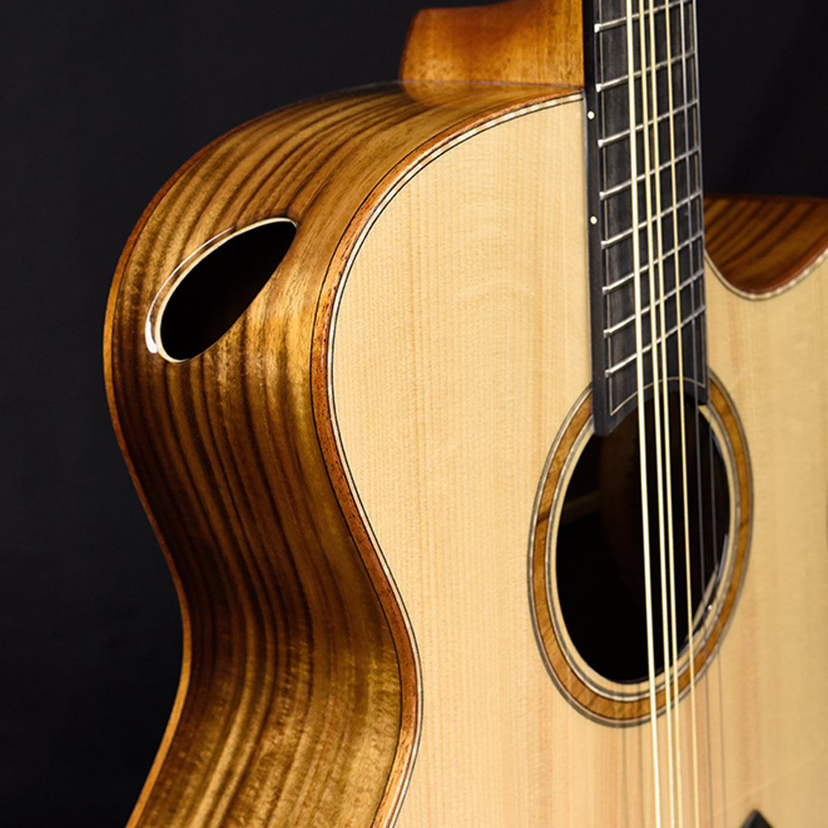 Black Label | MJ Adirondack Pacific Koa Fan Fret
