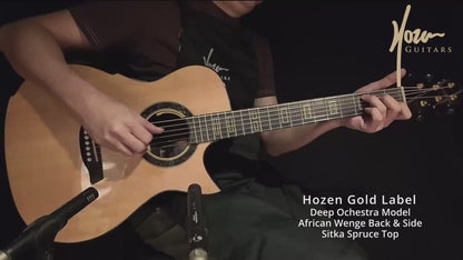 Gold Label | Deep OM Sitka Spruce Wenge Fanned Fret